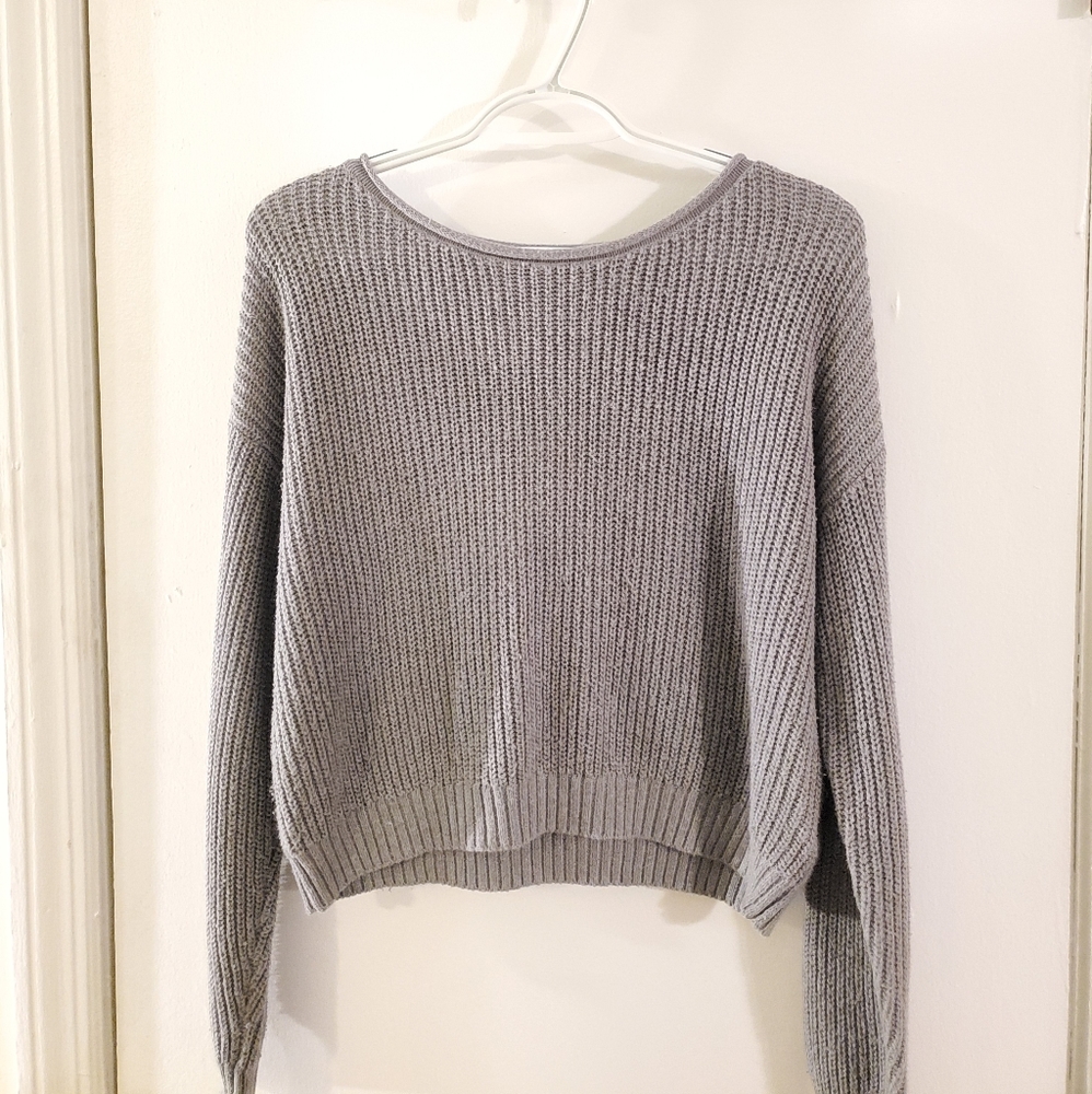 Cropped Grey Sweater